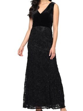Alex Evenings Embellished Sleeveless Mermaid Black Gown